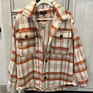 Never worn rust plaid shacket